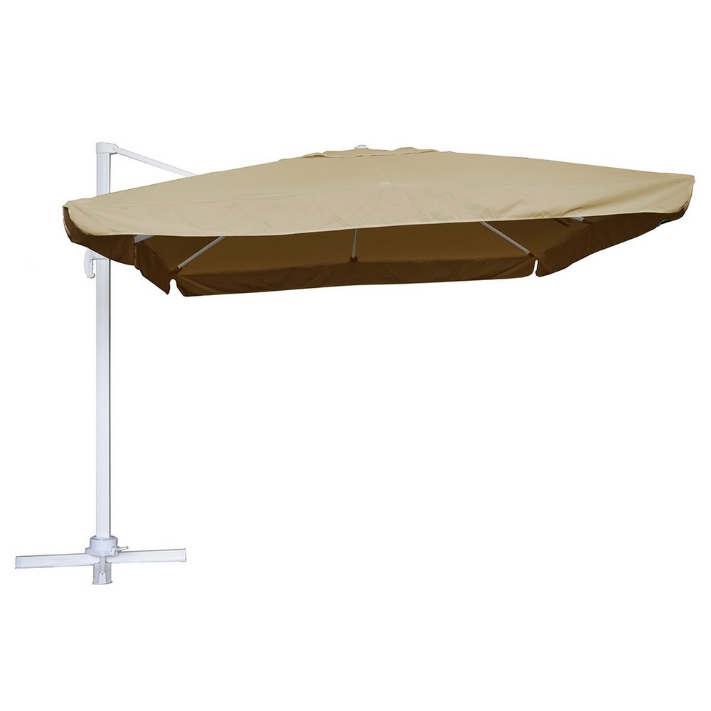 Зонт Валенсия 3х4м Песочный боковая стойка (высота 2,68м)